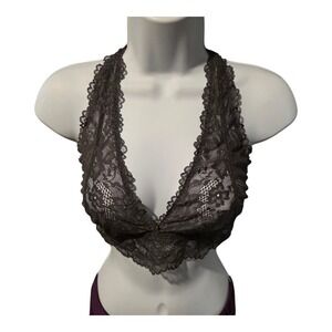Savage X Fenty Lace Bralette Bra Gray Medium Sexy Rihanna Boho Floral Lingerie